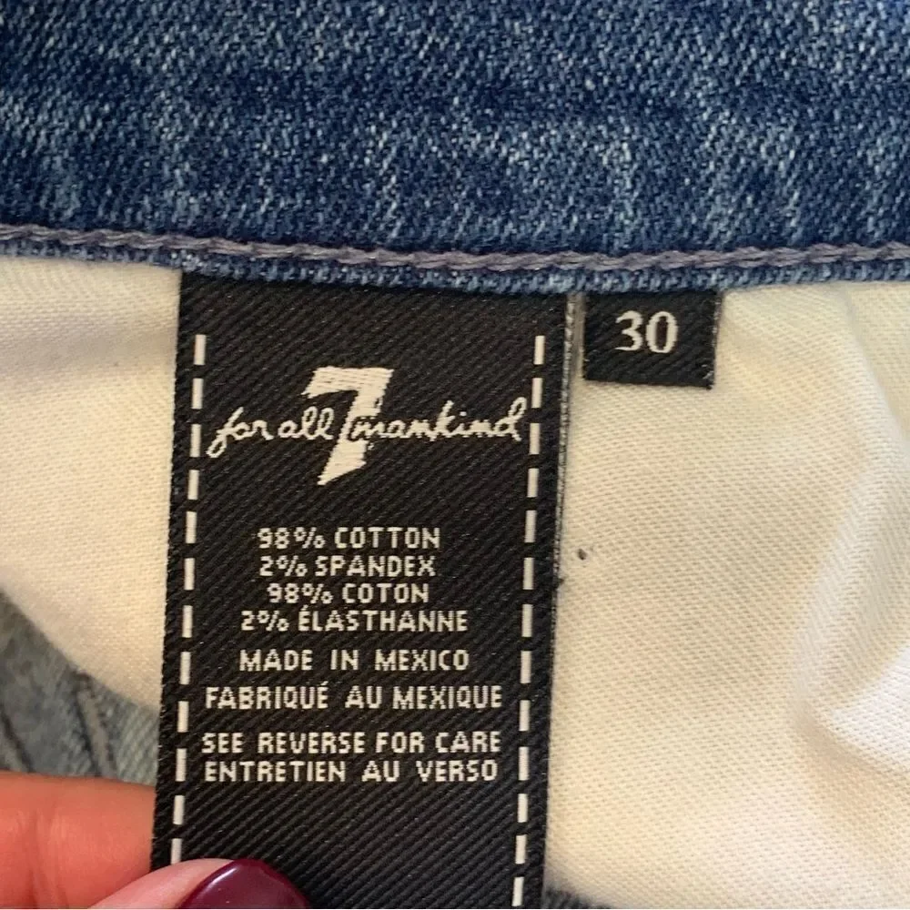 7 For All Mankind Standard Distressed Blue Jeans Size 20